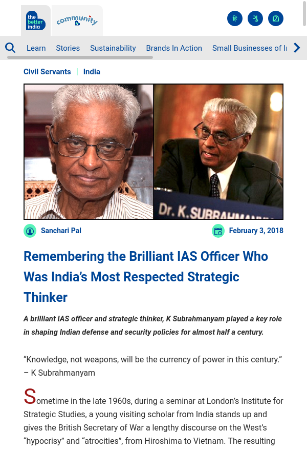 The Better India - Remembering the Brilliant IAS Offcier